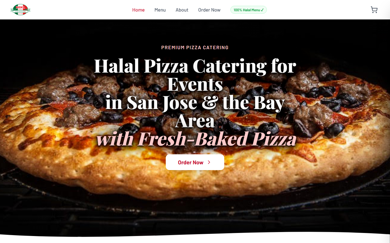 Bona Pizza Catering website preview